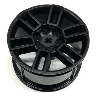Wheel 56mm D. x 34mm Technic Racing Medium, 6 Pin Holes, Axle Hole, Open Spokes, Part# 49294 Part LEGO® Very Good - Black