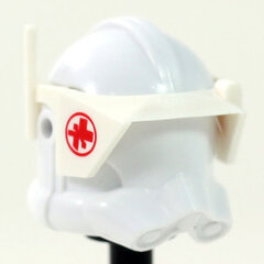 Detail Medic Symbol Print White Visor- CAC Custom Headgear Accessory Clone Army Customs