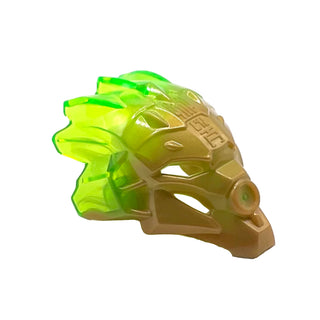 Bionicle Mask of Jungle (Unity) with Marbled Trans-Bright Green Pattern, Part# 24155pb02 Part LEGO® Bright Green