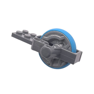 Chima Speedorz Rip Cord Base, Flywheel Plate 2x8 with Metal Flywheel and Dark Azure Tire, Part# 11125c01 Part LEGO® Dark Bluish Gray Sealed Bag