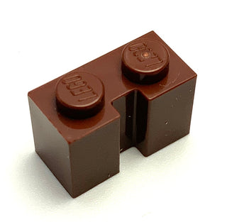 Brick, Modified 1x2 with Channel, Part# 4216 Part LEGO® Reddish Brown