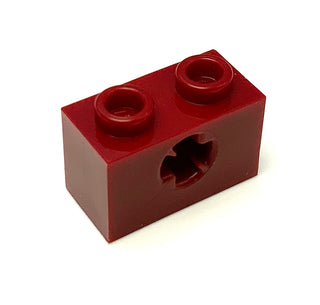Technic, Brick 1x2 with Axle Hole (x Shape), Part# 32064b Part LEGO® Dark Red