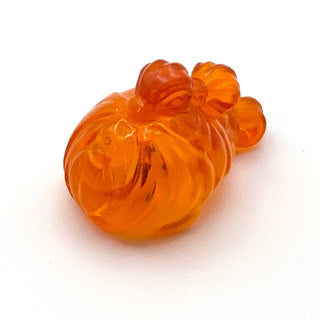 Minifigure Hair, Ponytail with Tied Sections (Rey), Part# 21777 Part LEGO® Prototype Trans-Orange