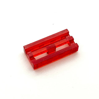 Tile Modified, 1x2 Grille with Bottom Groove/Lip, Part# 2412b Part LEGO® Trans-Red  
