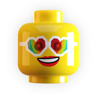 Heart Sunglasses Minifig Head made using LEGO part Custom Parts B3 Customs