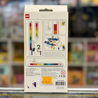 Ruler, Buildable Ruler - Multicolor Plates with Blue Baseplates with Minifigure, 52558 Building Kit LEGO®