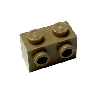 Brick, Modified 1x2 with Studs on 1 Side, Part# 11211 Part LEGO® Dark Tan 1 Part