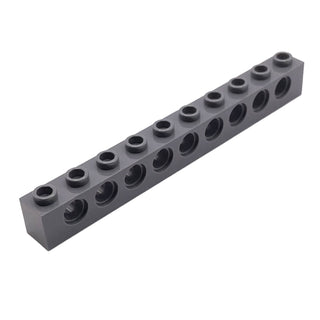 Technic, Brick 1x10 with Holes, Part# 2730 Part LEGO® Dark Bluish Gray