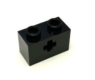 Technic, Brick 1x2 with Axle Hole, Part# 32064 Part LEGO® Black