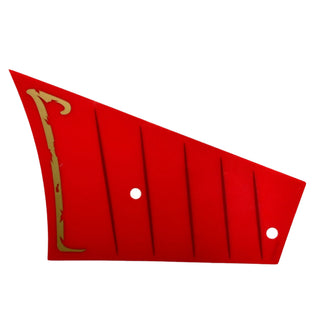 Red Sail with Dark Red Lines and Gold Trim Pattern, Part# 70738pls01b Part LEGO® Very Good