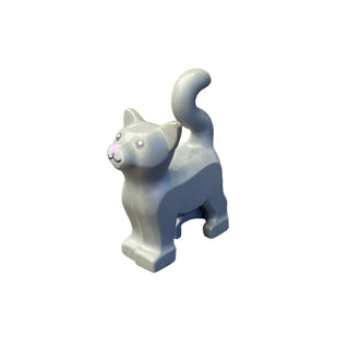 Cat, Standing with Black Eyes, Bright Pink Nose, Light Bluish Gray Muzzle Pattern, 13786pb05 LEGO® Animals LEGO®