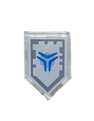 Tile, Modified 2 x 3 Pentagonal with Nexo Power Shield Pattern - Boomerang, Part# 22385pb077 Part LEGO®