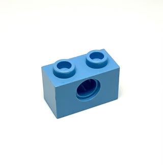 Technic, Brick 1x2 with Hole, Part# 3700 Part LEGO® Medium Blue (Used - Decent)  
