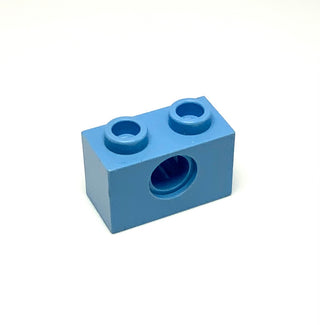 Technic, Brick 1x2 with Hole, Part# 3700 Part LEGO® Medium Blue (Used - Decent)