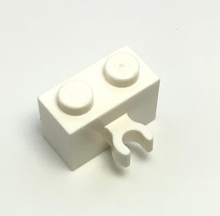 Brick, Modified 1x2 with Open O Clip Thick (Vertical Grip), Part# 30237b Part LEGO® White