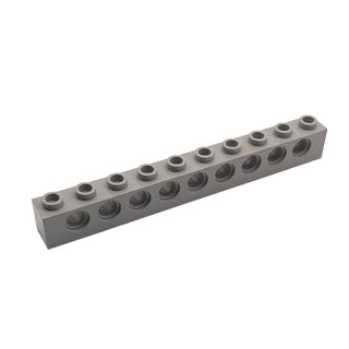 Technic, Brick 1x10 with Holes, Part# 2730 Part LEGO® Light Gray