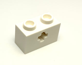 Technic, Brick 1x2 with Axle Hole, Part# 32064 Part LEGO® White  