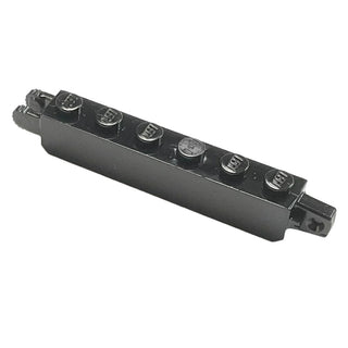 Hinge Brick 1 x 6 Locking with 1 Finger Vertical End and 2 Fingers Vertical End, Part# 30388 Part LEGO® Black