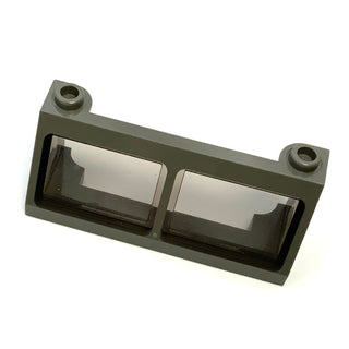 Windscreen 2x6x2 Train with Fixed Trans-Brown Glass, Part #6567c02 Part LEGO® Dark Gray