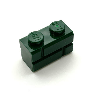 Brick, Modified 1x2 with Masonry Profile, Part# 98283 Part LEGO® Dark Green 1 Part