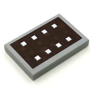 Tile 2x3 with Minecraft Shield Pattern, Part# 26603pb008 Part LEGO® Light Bluish Gray
