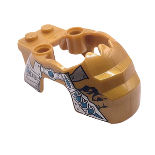 Flywheel Fairing Gorilla Shape with Silver Scaled Armor Pattern, Part# 11122pb03 Part LEGO® Pearl Gold Very Good