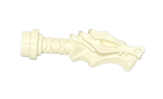 Minifigure, Weapon Sword Hilt with Dragon Head, Part# 36017 Part LEGO® White