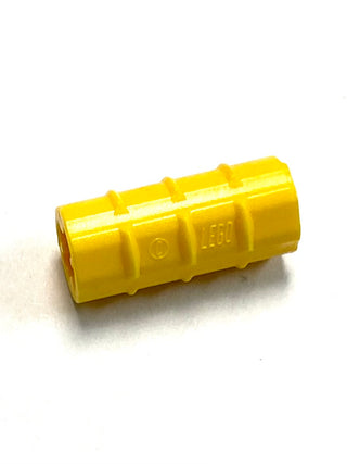 Technic, Axle Connector 2L (Ridged with x Hole x Orientation), Part# 6538b Part LEGO® Yellow