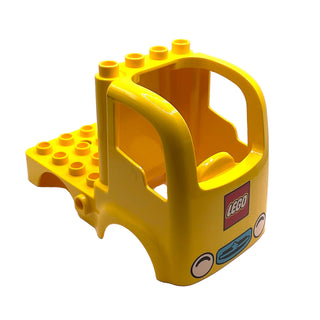 Duplo Car Body Truck 4 x 4 Flatbed with 4 Top Studs with Headlights and LEGO® Logo Pattern, Part# 15454pb03