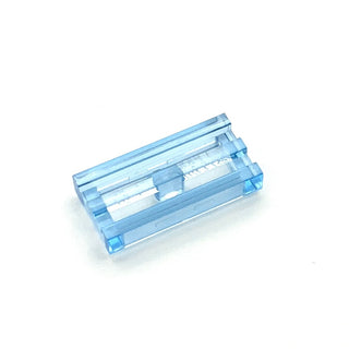Tile Modified, 1x2 Grille with Bottom Groove/Lip, Part# 2412b Part LEGO® Trans-Medium Blue  