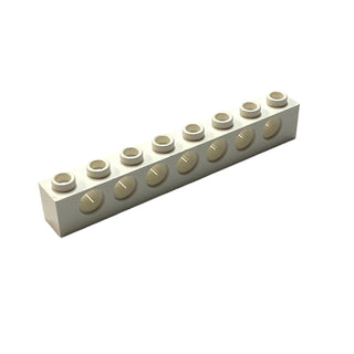 Technic, Brick 1x8 with Holes, Part# 3702 Part LEGO® White 1 Part