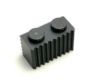 Brick, Modified 1x2 with Grille/Fluted Profile, Part# 2877 Part LEGO® Dark Bluish Gray