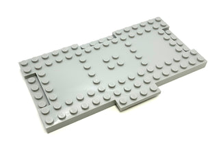 Brick, Modified 8x16x2/3 with 1x4 Indentations and 1x4 Plate, Part# 18922 Part LEGO® Light Bluish Gray
