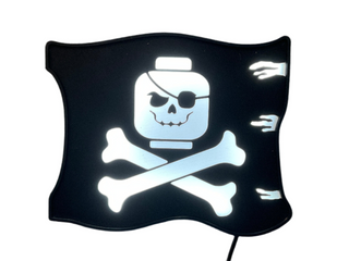Lighted Wall Art Display Case BigKidBrix Pirate Flag