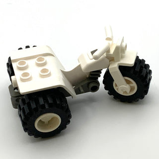 ATV/Tricycle with Dark Gray Chassis and White Wheels, Part# 30187c01 Part LEGO® White  