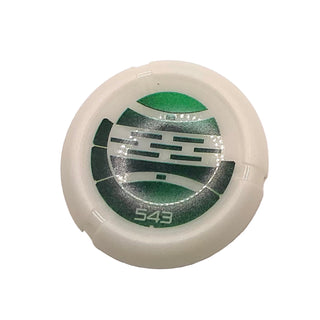 Throwing Disk with Bionicle Kanoka 543 Le-Metru Pattern, Part# 32171pb101 Part LEGO® Glow In Dark Opaque