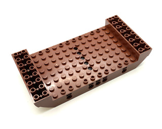 Boat, Hull Large Middle 8x16x2 1/3 with 5 Holes, Part# 95227 Part LEGO® Reddish Brown  