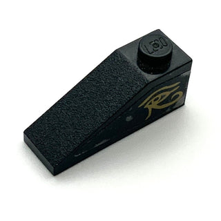 Slope 33 3x1 with Gold Egyptian Eye Pattern on Both Sides, Part# 4286pb011 Part LEGO® Black Very Good