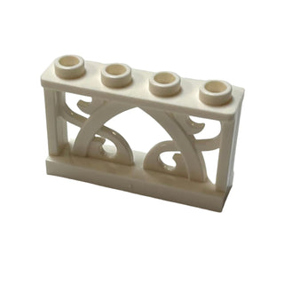 Fence 1x4x2 Ornamental with 4 Studs, Part# 19121 Part LEGO® White