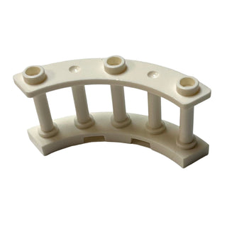 Fence 4x4x2 Quarter Round Spindled with 3 Studs, Part# 21229 Part LEGO® White