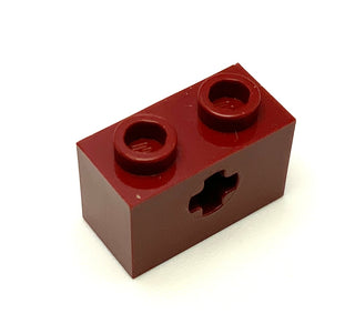 Technic, Brick 1x2 with Axle Hole, Part# 32064 Part LEGO® Dark Red  