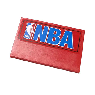 Slope 10 6 x 8 with NBA Logo Blue Pattern (Sticker), Part# 4515pb008 Part LEGO® Red Very Good
