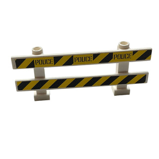 Fence 1x8x2 2/3 with 'Police' on Yellow and Black Danger Stripes Pattern (Stickers), Part# 6079pb06 Part LEGO® Very Good