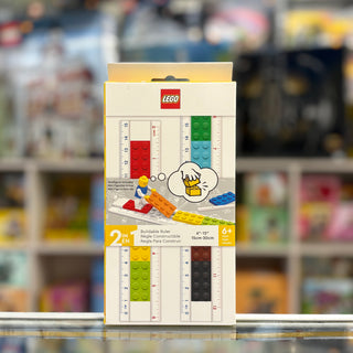 Ruler, Buildable Ruler - Multicolor Plates with Blue Baseplates with Minifigure, 52558 Building Kit LEGO®