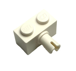 Brick, Modified 1x2 with Pin, Part# 2458 Part LEGO® White