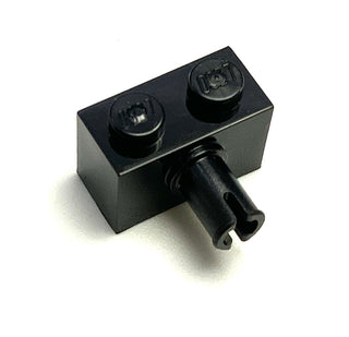 Brick, Modified 1x2 with Pin, Part# 2458 Part LEGO® Black