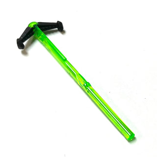 Projectile Arrow, Bar 8L with Molded Flexible Rubber Black Grappling Hooks Pattern, Part# 19020pb01 Part LEGO® Trans-Bright Green