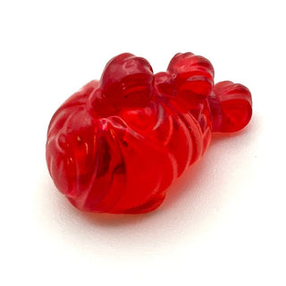 Minifigure Hair, Ponytail with Tied Sections (Rey), Part# 21777 Part LEGO® Prototype Trans-Red