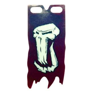 Plastic Flag 4 x 8 1/2 Tattered with Fantasy Era Troll Skull Pattern, Part# 61747 Part LEGO® Darl Red Very Good