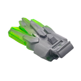 Energy Burst with Wide Clip with Marbled Trans-Bright Green Pattern, Part# 66960pb03 Part LEGO® Flat Silver Very Good